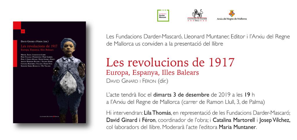 Presentació del llibre "Les revolucions de 1917" a Palma